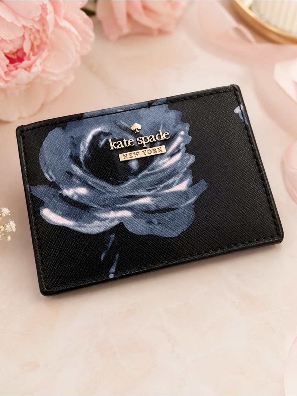 Kate Spade New York Cameron Street Adalyn Night Rose Floral Slim Card Holder